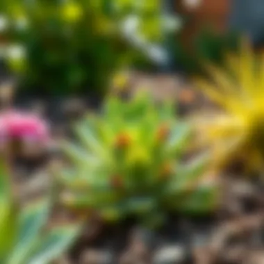 A vibrant jade succulent thriving in a garden setting surrounded by sunlight