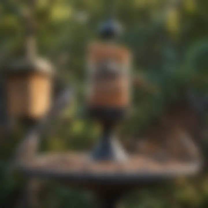 A well-designed bird feeder attracting mockingbirds