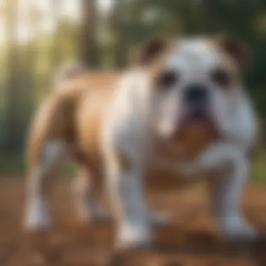 Training session with an Old English Bulldog