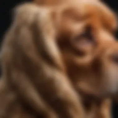 Close-up of a Cocker Spaniel's ears showcasing their unique fur texture.