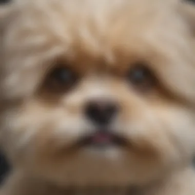 Close-up of Shih Poo's Fur and Features Close-up of a Shih Poo's distinctive fur and facial features