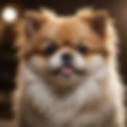 Playful Shih Tzu Pomeranian mix showcasing its fluffy coat.