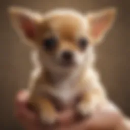 A tiny Chihuahua sitting on a hand
