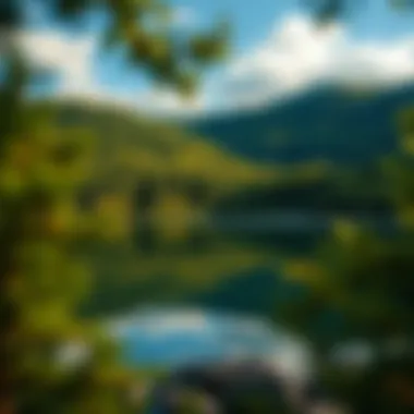 Serene Lake in the Appalachian Region A serene lake nestled within the Appalachian region.