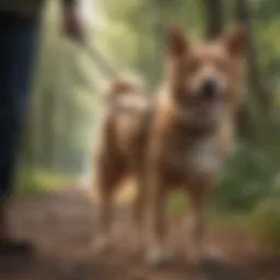 A versatile dog leash with dual hooks demonstrating flexibility in various environments.