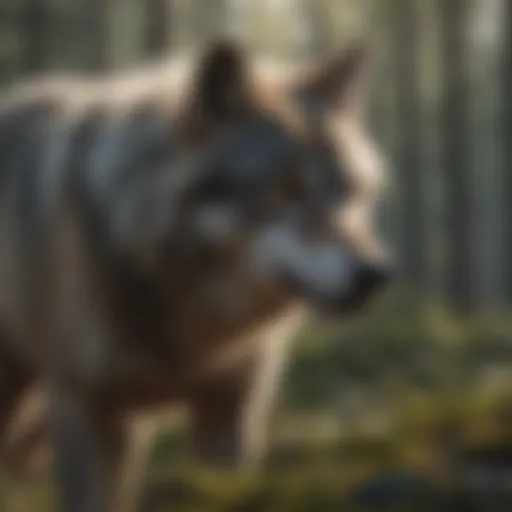 A wolf pack communicating in the wild with body language and vocalizations.