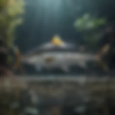 Yellowtail fish swimming gracefully in its natural habitat.