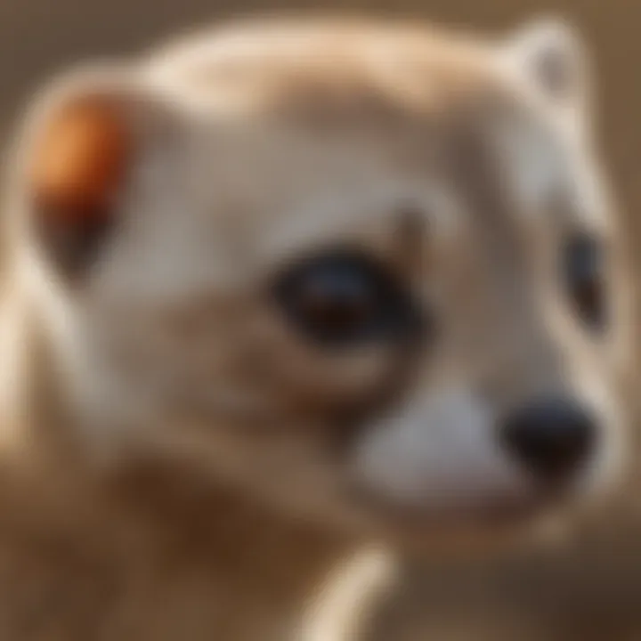 Close-up of a black-footed ferret showcasing its distinctive markings