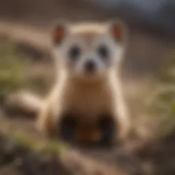 Black-footed ferret in its natural habitat