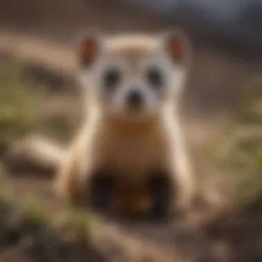 Black-footed ferret in its natural habitat