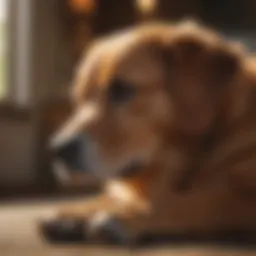 A serene dog resting comfortably in a cozy environment, showcasing relaxation.