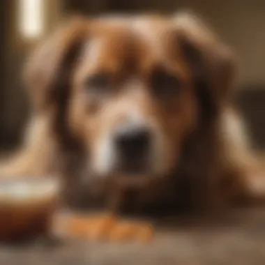 Understanding Dog Distress During Diarrhea A dog looking distressed due to gastrointestinal issues