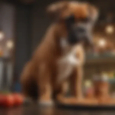 Nutritional Needs Chart A detailed chart outlining the nutritional needs of a Boxer puppy based on age and weight.