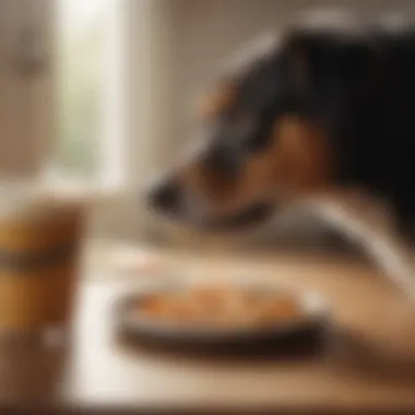 A pet owner establishing a routine feeding schedule for their dog.