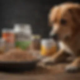 Nutritional chart illustrating essential dog food components