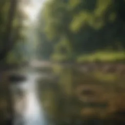 A serene river view perfect for fly fishing near Dallas