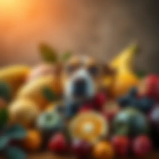 Assortment of Dog-Friendly Fruits A vibrant assortment of dog-friendly fruits
