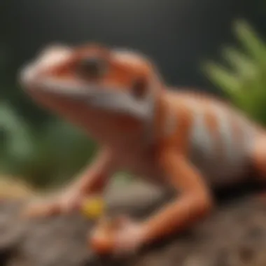 A Gecko Enjoying Its Multivitamin Supplement Gecko enjoying multivitamin supplement