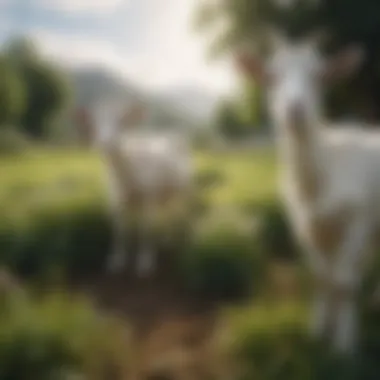 Goats grazing in a lush green landscape, highlighting their role in agriculture and sustainability