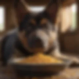 Vibrant bowl of nutritious kibble for a German Shepherd puppy