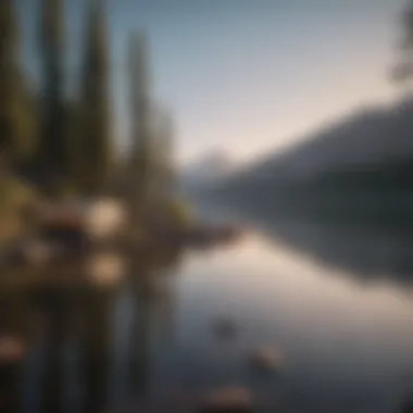 Campers enjoying a serene lakeside environment in Colorado