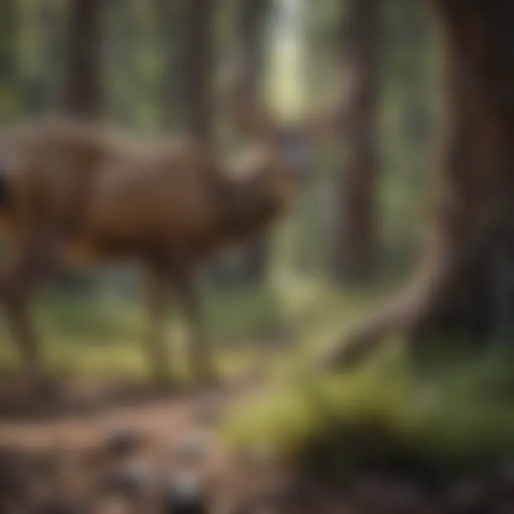 Wildlife encounter with deer in a Colorado forest