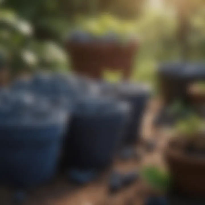 A selection of pots ideal for blueberry cultivation