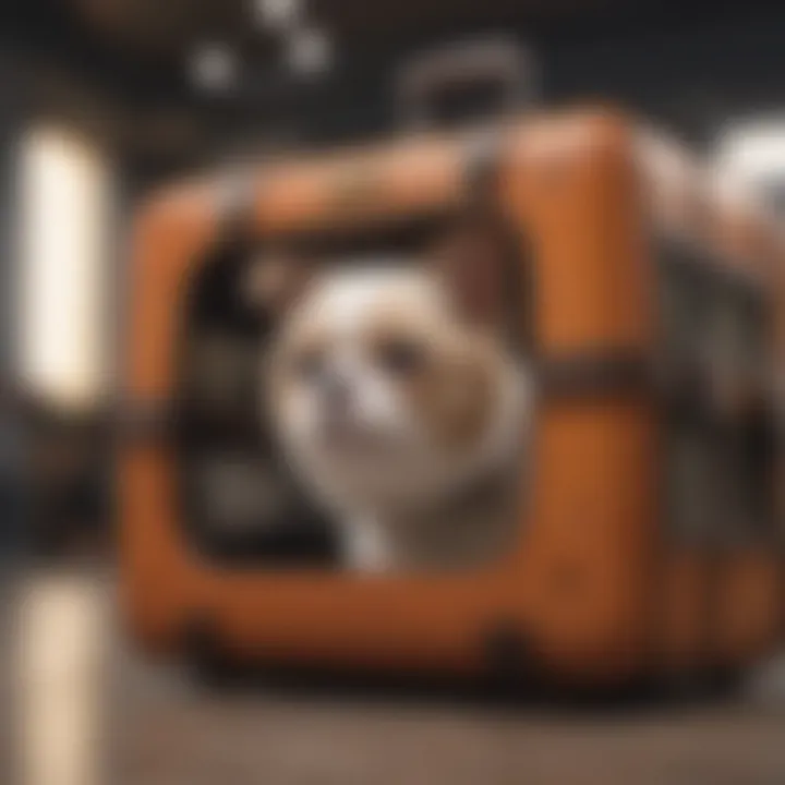 A soft pet carrier designed for airline travel.