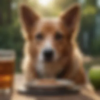 Dog enjoying a meal