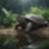A serene aquatic habitat designed for a turtle