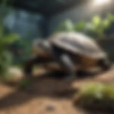 Proper Turtle Enclosure Setup A well-maintained turtle enclosure showcasing proper setup