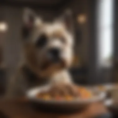 A bowl filled with homemade dog food