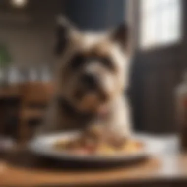 Cairn Terrier enjoying a meal