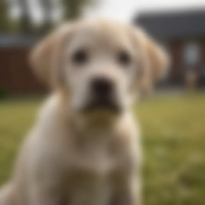 Labrador puppy showing signs of needing to go outside