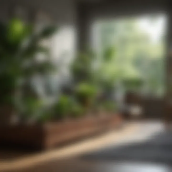 A zen space featuring a variety of green plants