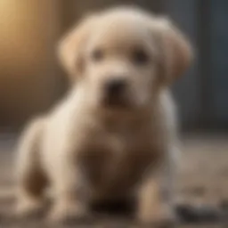 Growth stages of a Labrador puppy