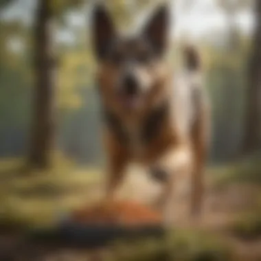 A playful dog outdoors showcasing high energy