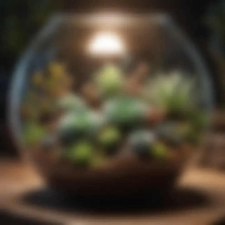Beautifully arranged terrarium showcasing succulents