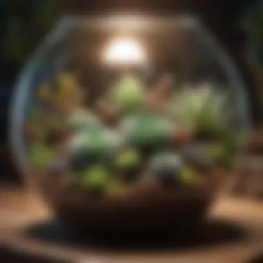 Completed Terrarium with Succulent Display Beautifully arranged terrarium showcasing succulents