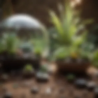 Close-up of terrarium maintenance tips