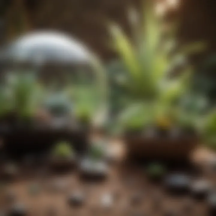 Close-up of terrarium maintenance tips