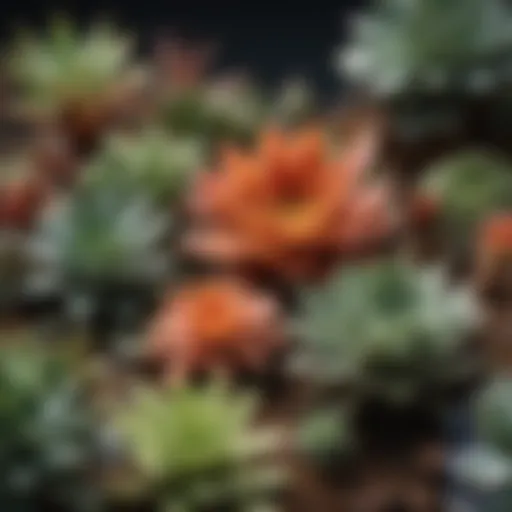 Vibrant selection of succulents ready for terrarium