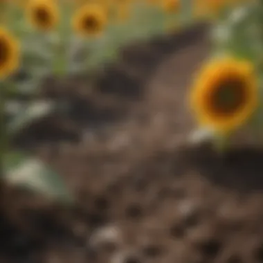 Healthy soil rich in nutrients ideal for sunflower growth