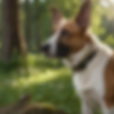 A dog enjoying a tick-free environment in a lush green park