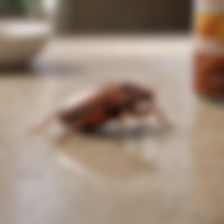 Natural remedies for cockroach control displayed on a countertop