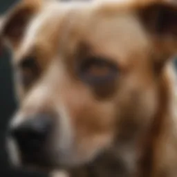 Close-up of a dog showing signs of skin irritation from mange.