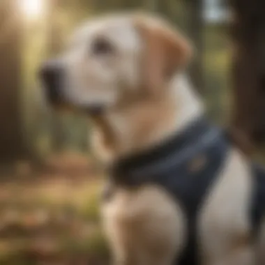 Labrador Retriever as a Service Dog Labrador Retriever in a service dog vest