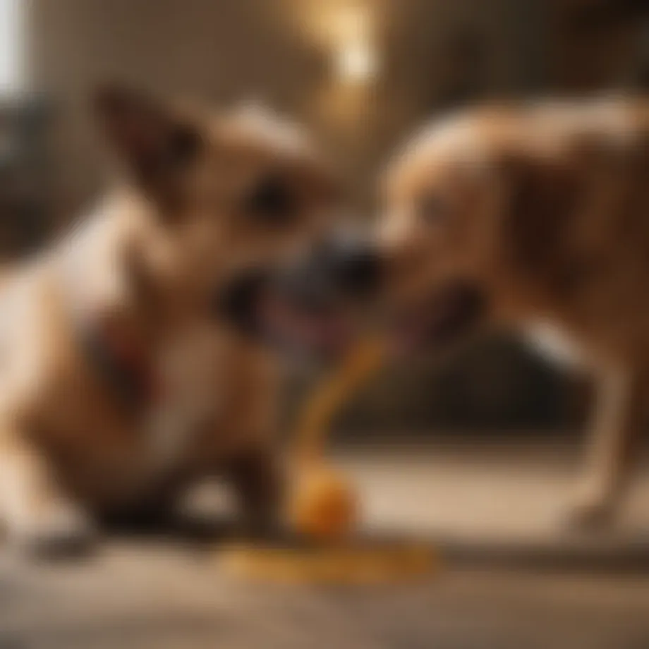 Durable tug of war dog toy in action