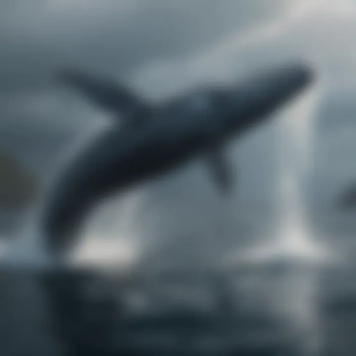 Conservation efforts depicted in a vibrant ocean habitat with humpback whales