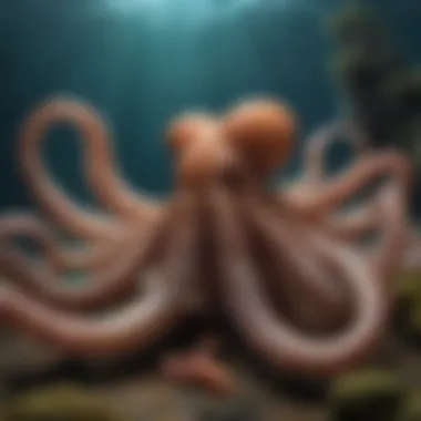 Ecosystem Role: The Octopus's Place in the Ocean An octopus in its natural habitat, illustrating its role in marine ecosystems.